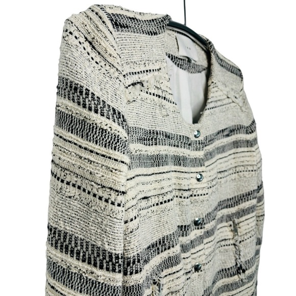 IRO LIZZIE TWEED BLAZER JACKET, CREAM & BLACK, WOMENS SIZE 3 - Picture 6 of 14